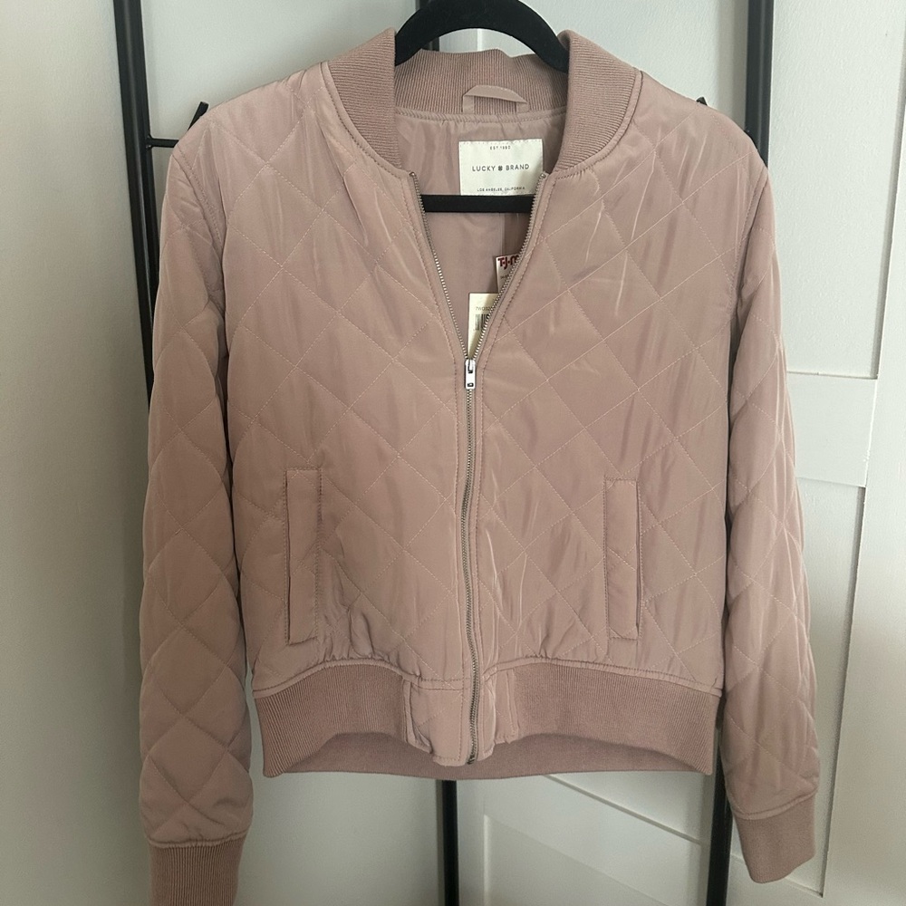 Lucky Brand Women's Blush Quilted Bomber Jacket